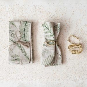 Set of 4 Botanical Linen Napkins