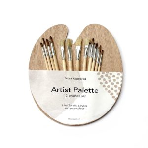 Artist Pallete with 12 Paint Brushes