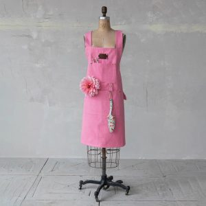 Cotton Canvas Cross Back Garden Apron - Pink
