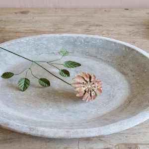 Rustic Pink Metal Daisy Flower Stem