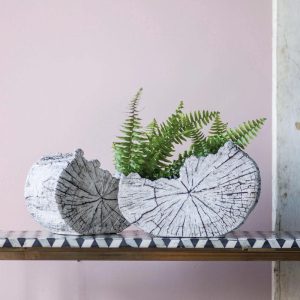 Faux Bois Slice Planter