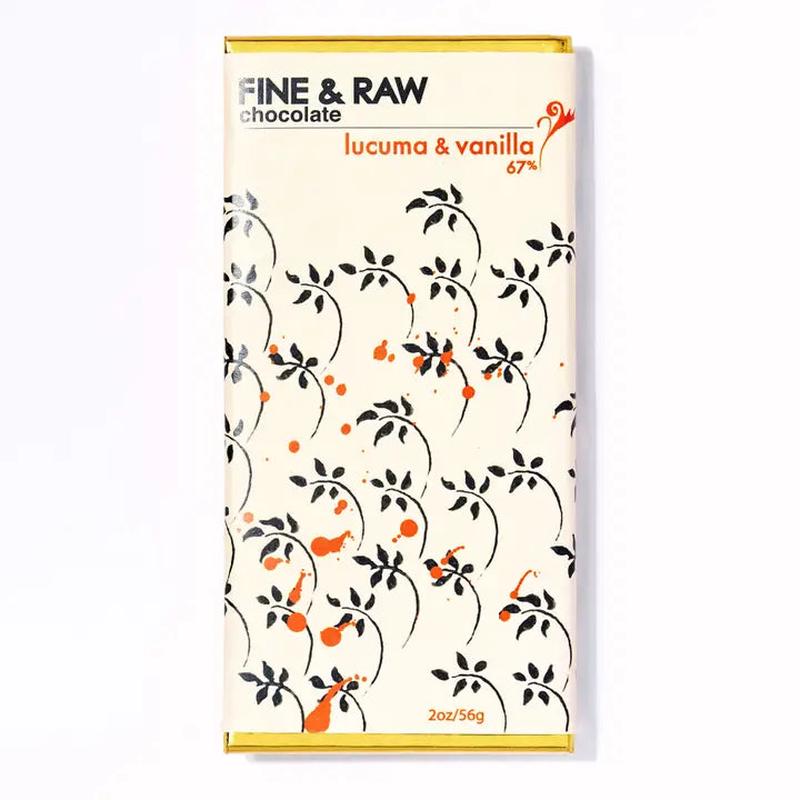 Fine and Raw Chocolate Bar - Lucuma and Vanilla - 100% Organic