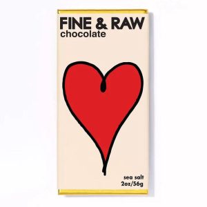 Fine and Raw Chocolate Bar - Valentines 2025 Sea Salt Chocolate Bar - 100% Organic
