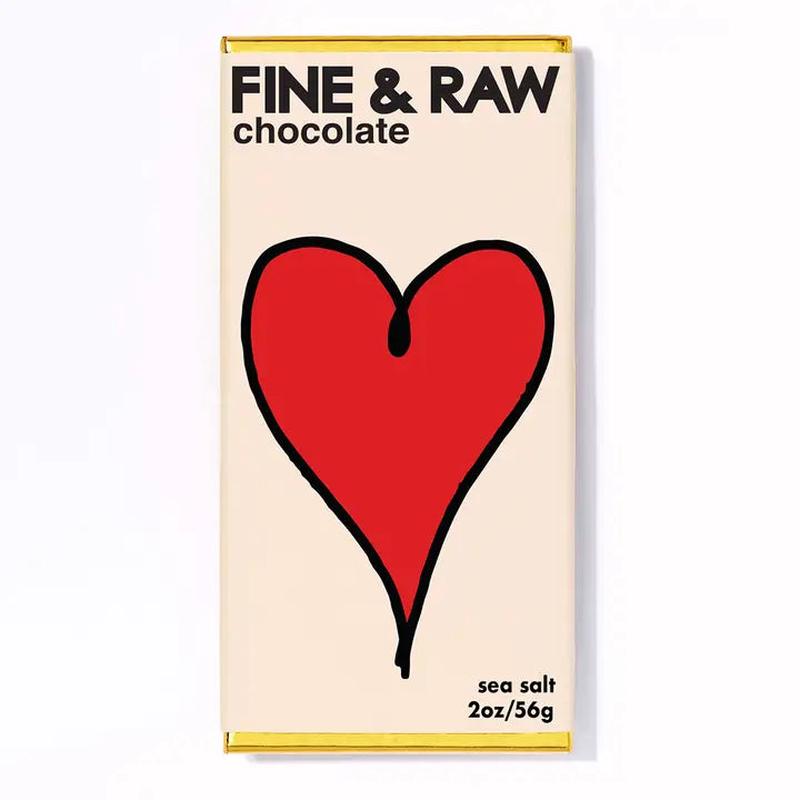 Fine and Raw Chocolate Bar - Valentines 2025 Sea Salt Chocolate Bar - 100% Organic