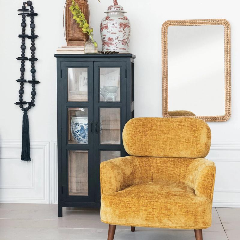 Oversized Black Oak Wood Beads w/ Cotton Tassel