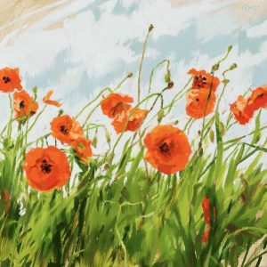 Poppy Field on Canvas Artwork Wall Decor