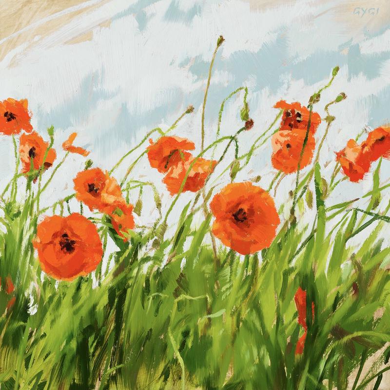 Poppy Field on Canvas Artwork Wall Decor