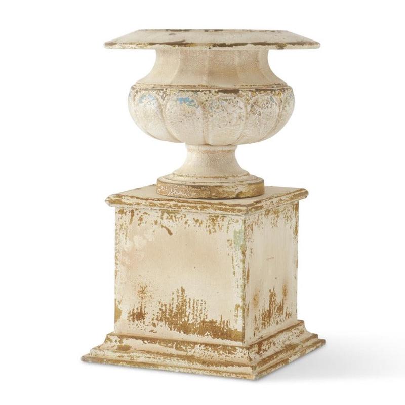 24" Rustic Metal Urn with Base - More Coming Soon