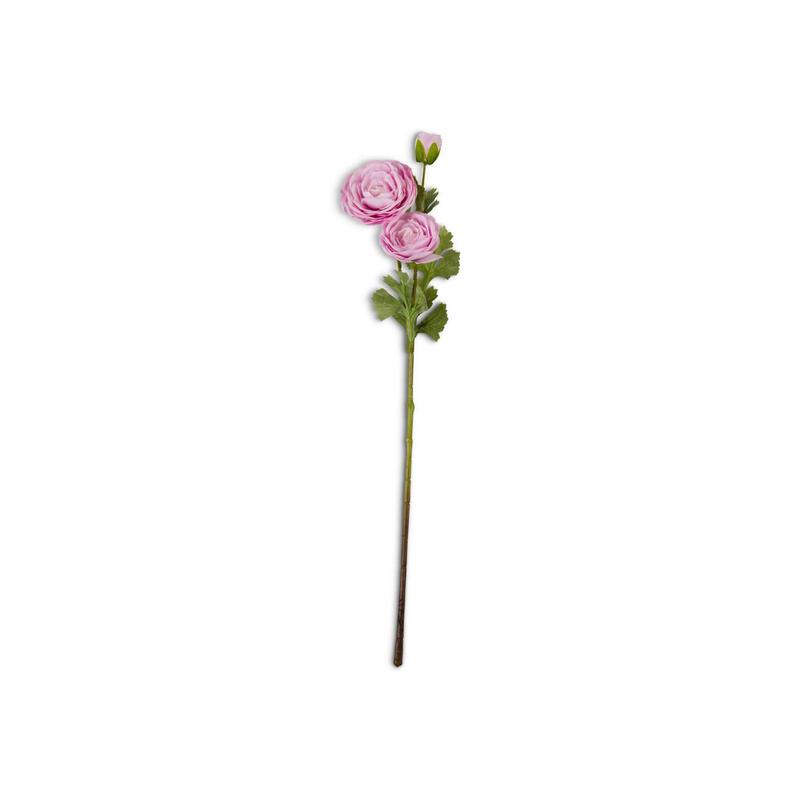 25" Pink Real Touch Triple Bloom Ranunculus Stem