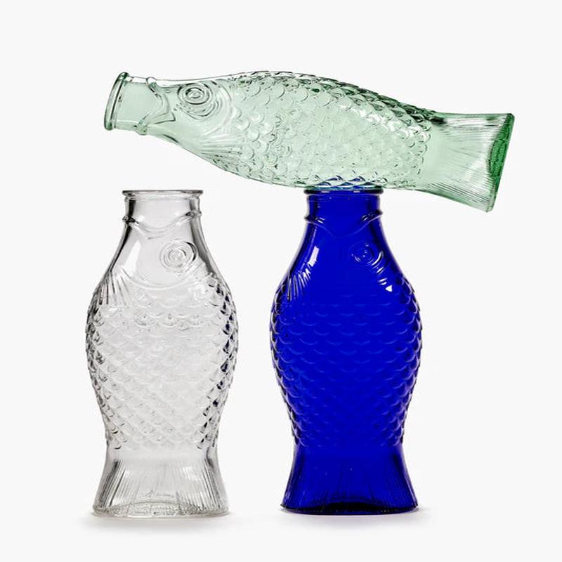 Fish & Fish Glassware Carafe - Available in 4 Different Colors