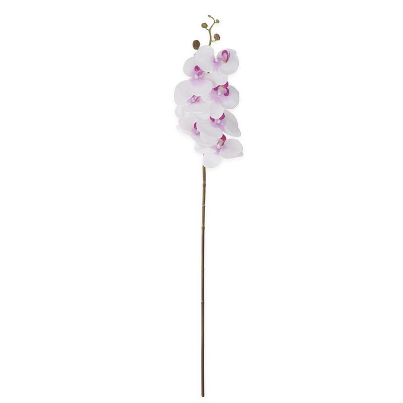 34.5" White & Purple Orchid Stem