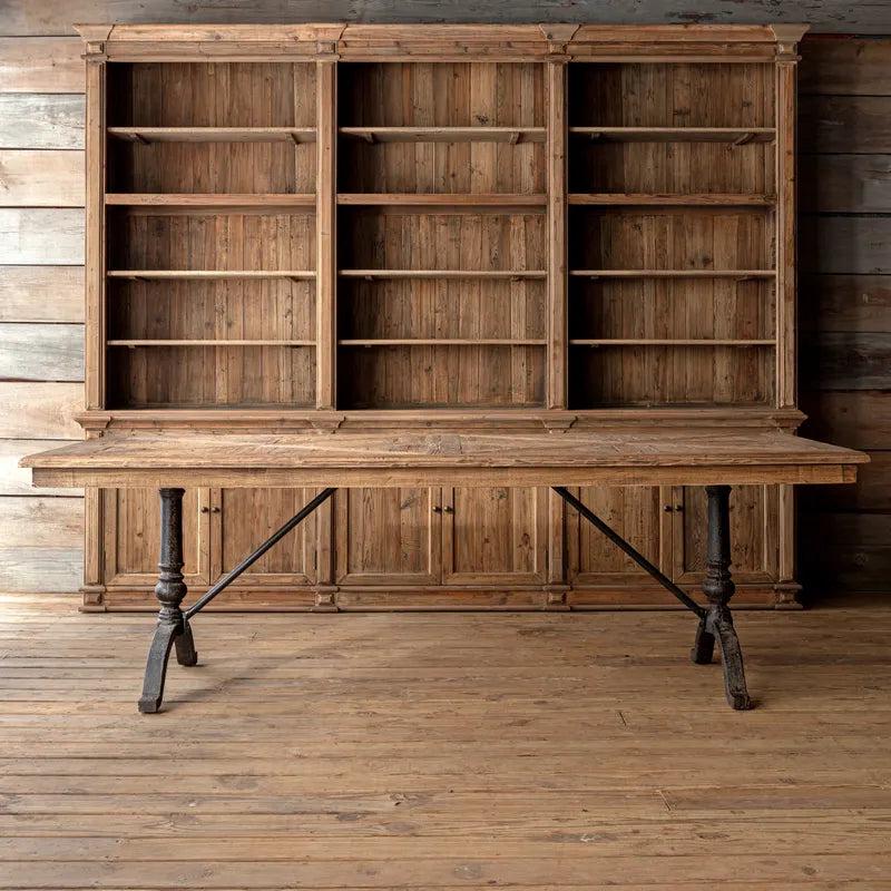 94.5" Reclaimed Oak Parquet Top Dining Table