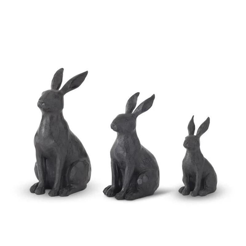 Black Sitting Rabbit - Choose Size