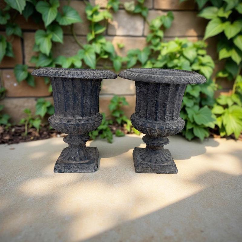 Found Cast Iron French Urn