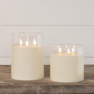 Glass 3D Flameless Wax Candle - Choose Size
