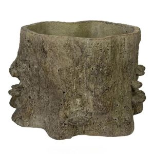 Large Faux Bois Cement Planter