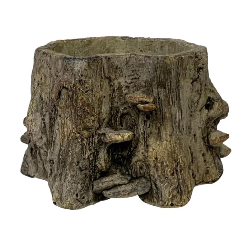 Medium Faux Bois Cement Planter