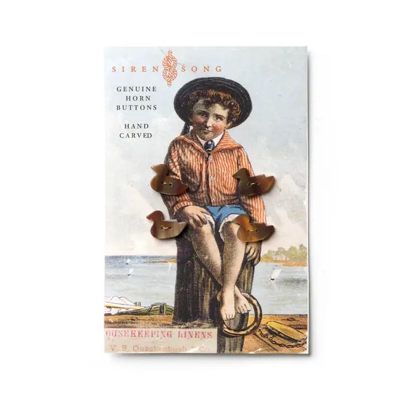 Set of 4 Horn Duck Buttons