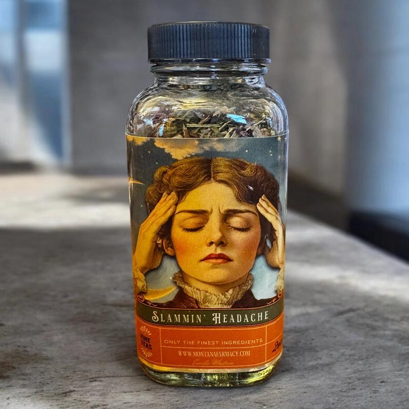 Slammin' Headache Loose Leaf Tea Glass Jar Supports Head Pain