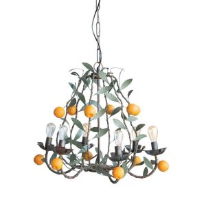 Vintage Style Toleware Tangerines Chandelier