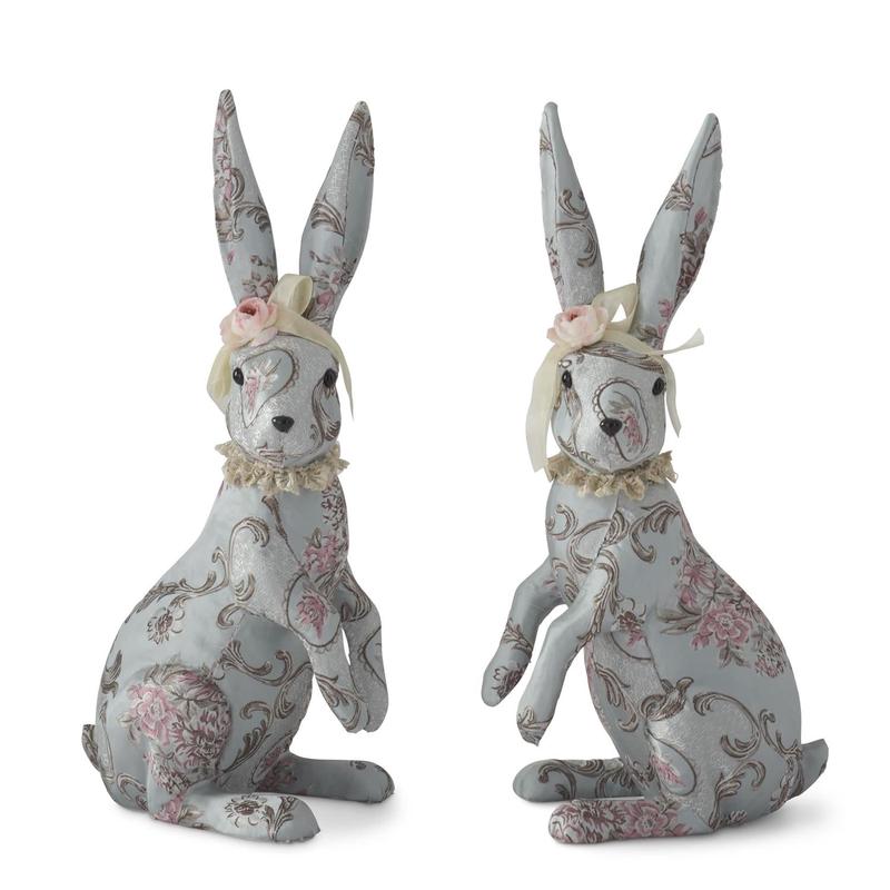 21" Blue Floral Patterned Easter Bunny - Choose Style