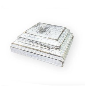 6" White Rustic Wooden Riser Pedestal