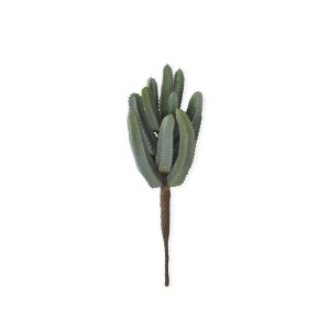 9" Dark Green Euphorbia Cactus Pick