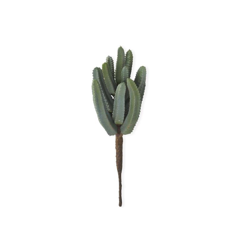 9" Dark Green Euphorbia Cactus Pick