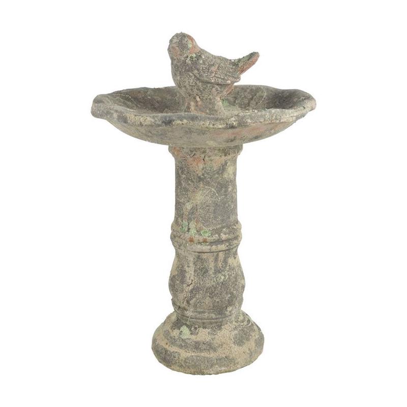 Aged Ceramic Bird Bath