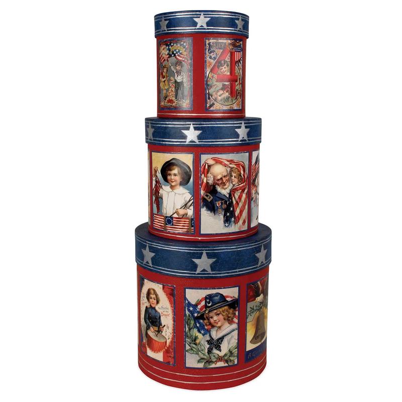 Bethany Lowe Set of 3 Americana Nesting Boxes