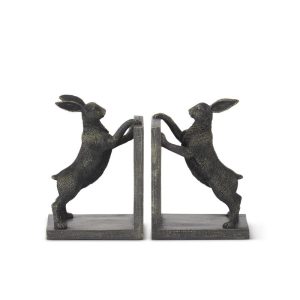 Black and Gold Rabbit Bookends