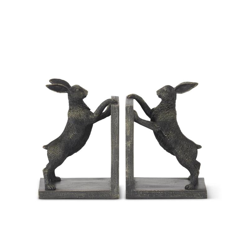 Black and Gold Rabbit Bookends