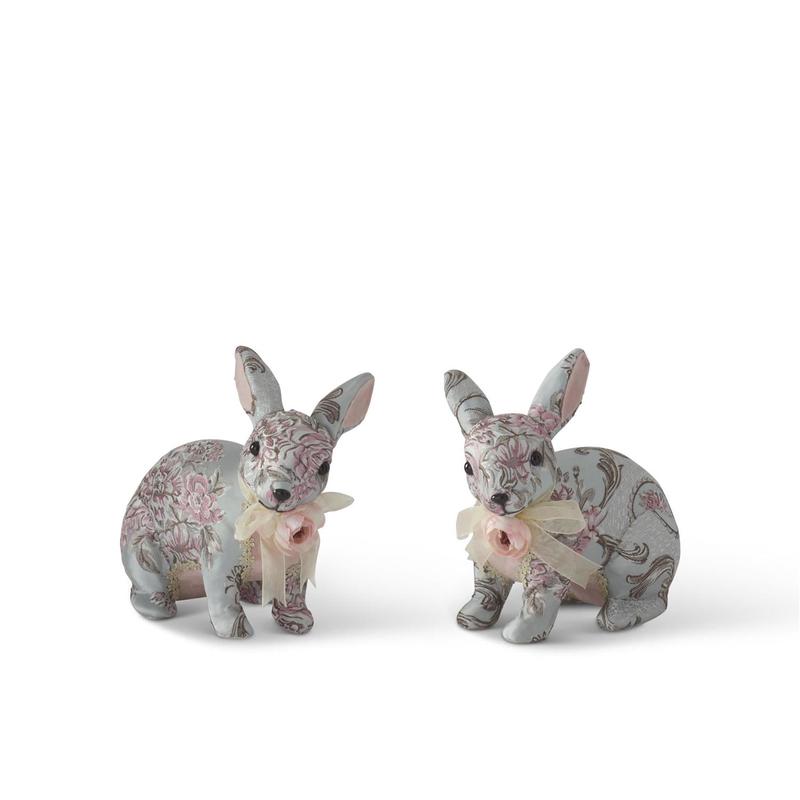 Blue Floral Patterned Easter Bunny - Choose Style