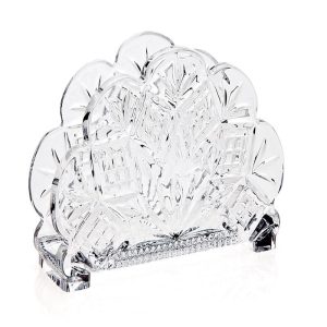 Crystal-Cut Glass Standing Napkin Holder