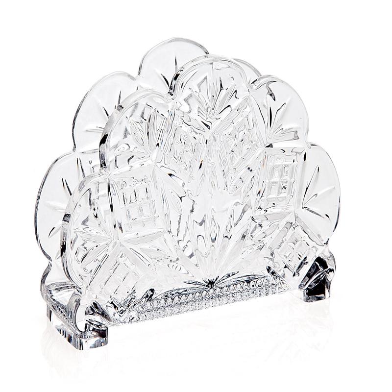 Crystal-Cut Glass Standing Napkin Holder