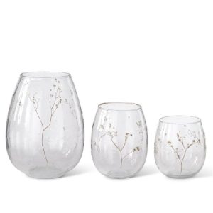 Dried Bud Clear Glass Vase - Choose Size