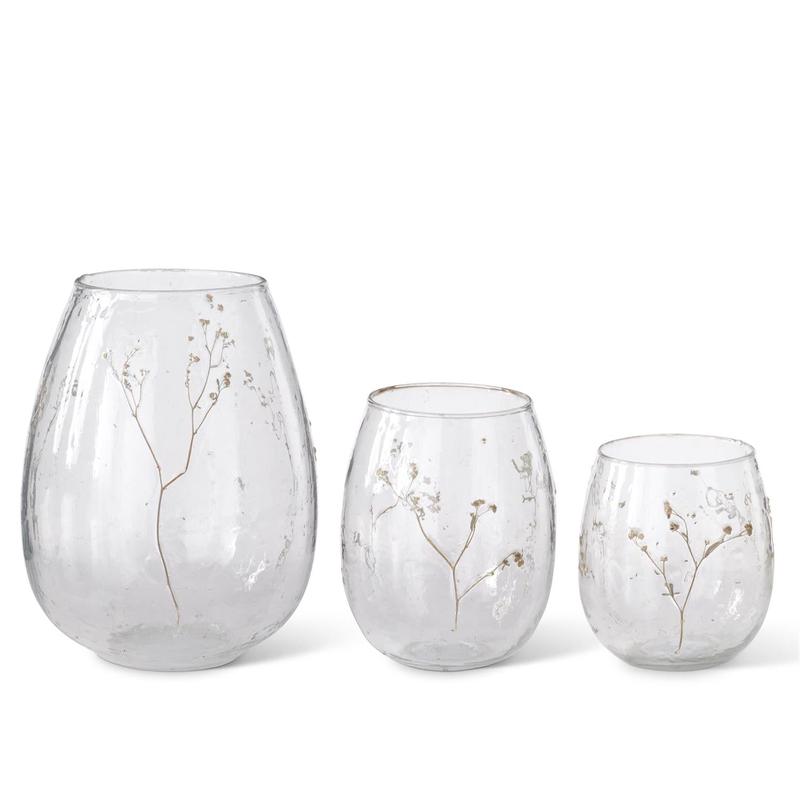 Dried Bud Clear Glass Vase - Choose Size