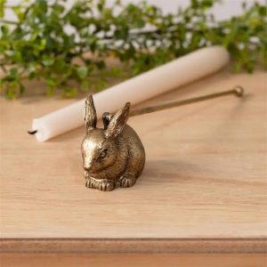 Gold Rabbit Pewter Candle Snuffer