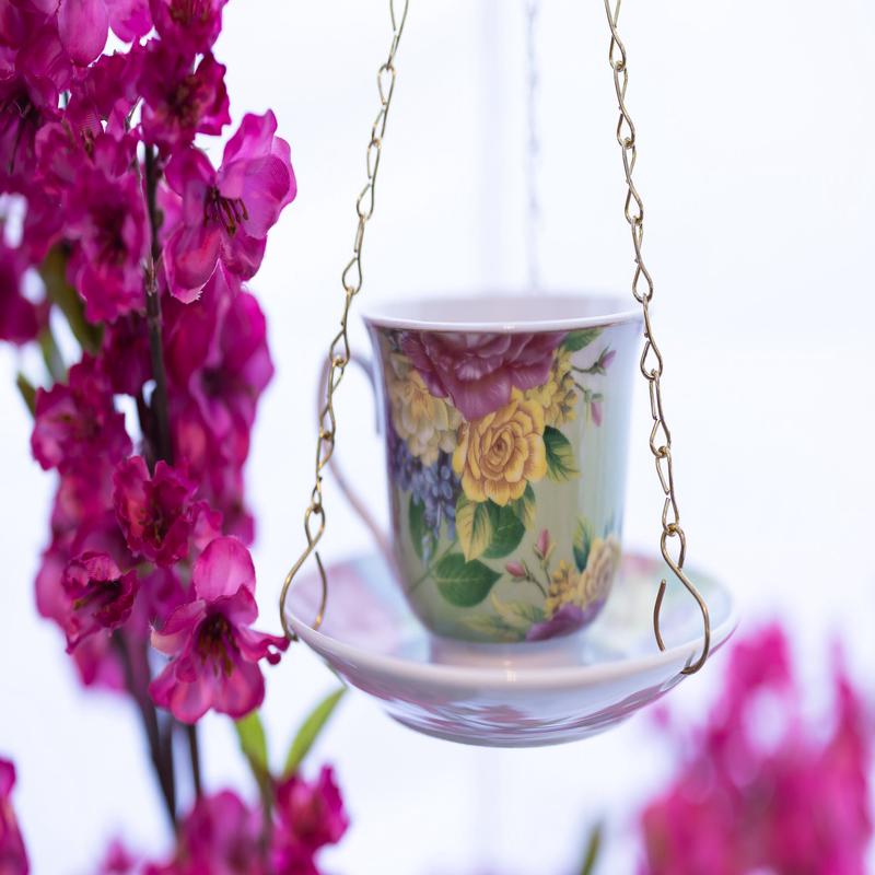Pretty Teacup Bird Feeder - Choose Your Favorite Color
