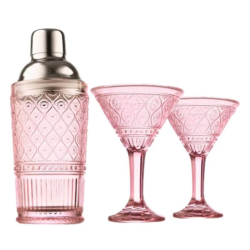The Pink Crystal Martini Set