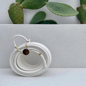 White Garden Hose with Nozzle Kit