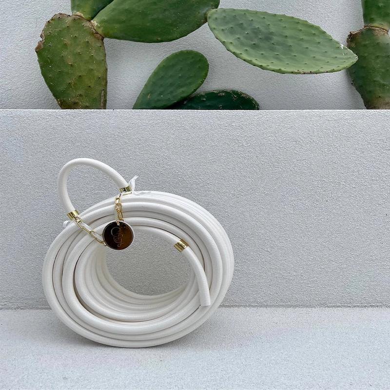 White Garden Hose with Nozzle Kit