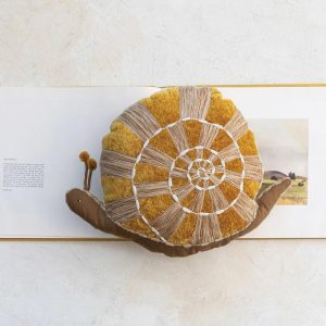 18" Gold Snail Decorative Pillow