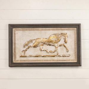 48" Framed Metal Horse