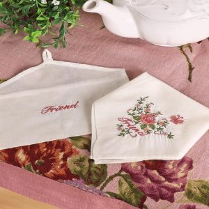 April Cornell Friend Embroidered Envelope Hankie