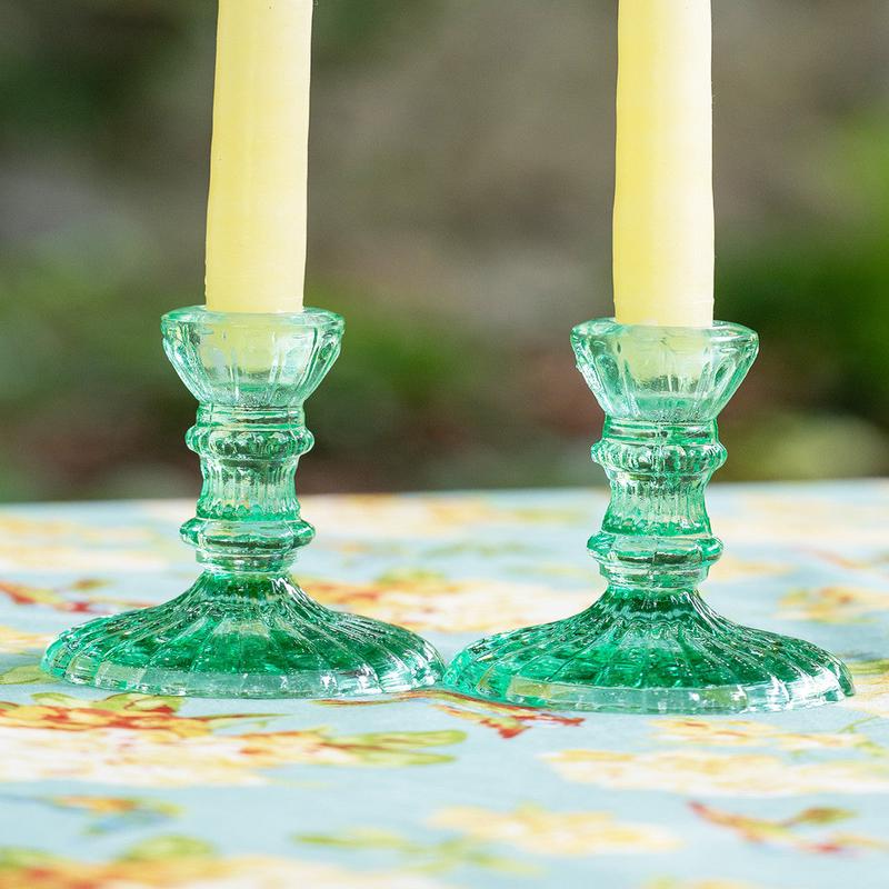 April Cornell Jade Vintage Style Candlesticks Set of 2