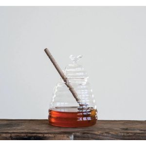 Glass Honey Jar with Dipper