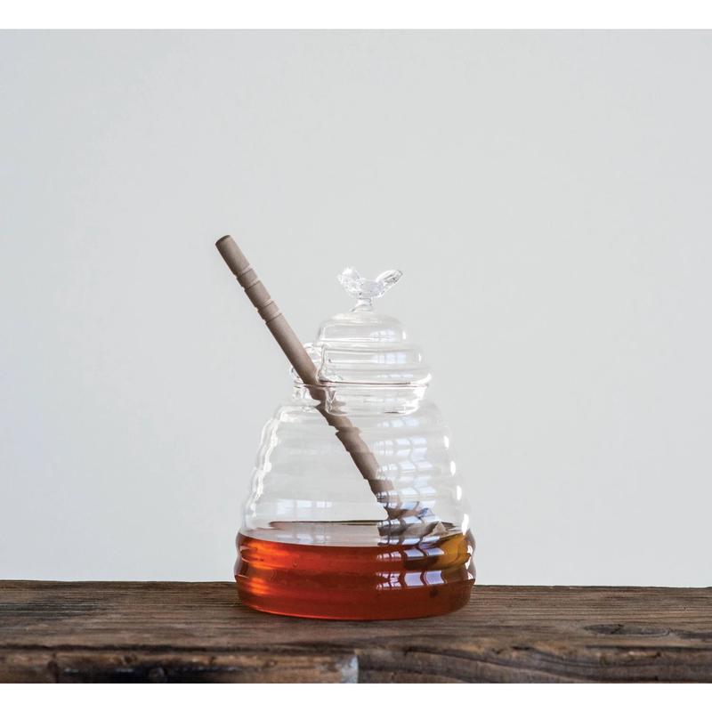Glass Honey Jar with Dipper