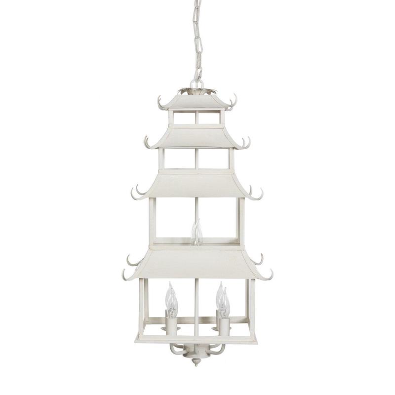 Peace Pagoda Chandelier - Cream