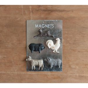 Set of 5 Pewter Animal Magnets